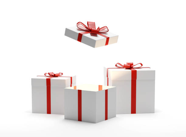 istock gift boxes presents boxes 3d-illustration with bow and ribbon 1016016828