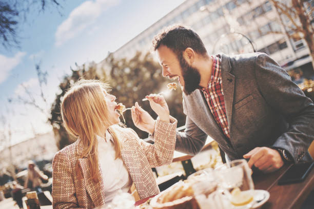 istock Young couple at coffee shop. 1016021474