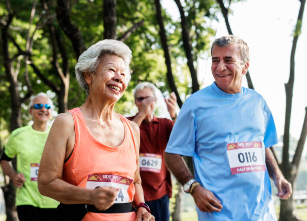 istock Mature runners running in a race 1016031468