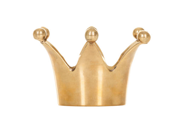 istock Royal golden crown isolated on white background 1016032424