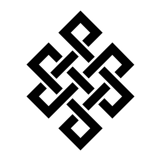 «Guts of Buddha / The bowels of Buddha» (The Endless knot, or Eternal knot, happiness node) — symbol of inseparability and dependent origination of existence and all phenomena in Universe. «Guts of Buddha / The bowels of Buddha» (The Endless knot, or Eternal knot, happiness node) — symbol of inseparability and dependent origination of existence and all phenomena in Universe. dharma stock illustrations