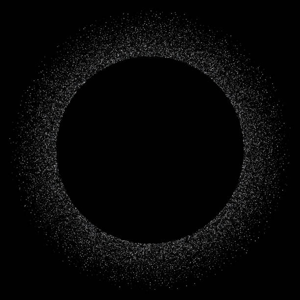 istock Circle frame of silver confetti or shiny radial glitter particles. Vector glittery sparkling dots background for Christmas, New Year or birthday and luxury fashion design 1016039666