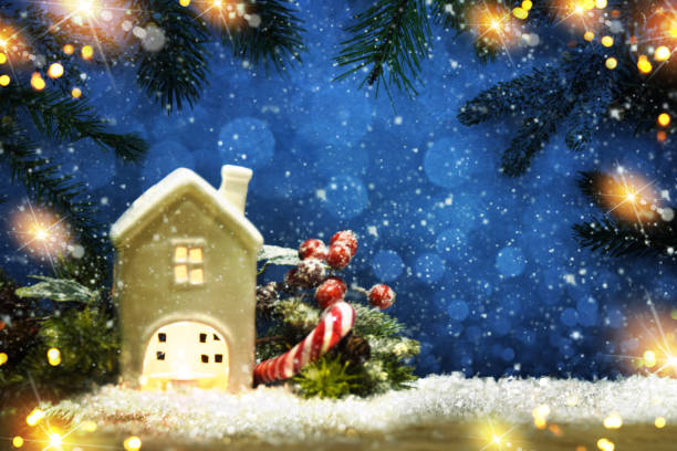 istock Holiday Christmas background with snow and bokeh 1016042688