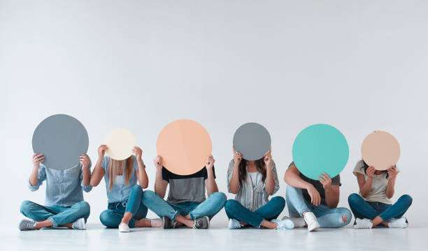 istock Group of young people on white background 1016048340