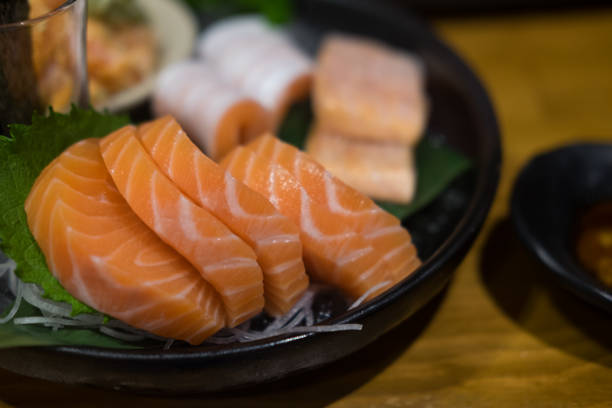 istock Delicious Japanese sashimi sushi set or platter 1016048546