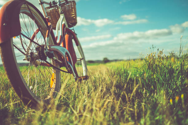 Old rusty bicycle left outside