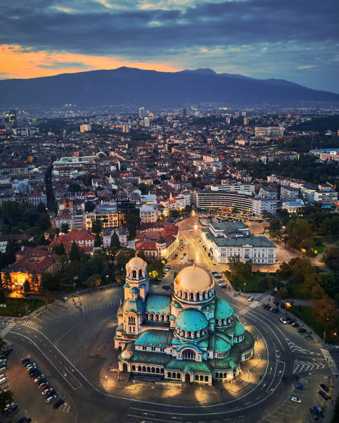 Sofia, Bulgaria Aerial view of downtown Sofia, Bulgaria bulgaria stock pictures, royalty-free photos & images