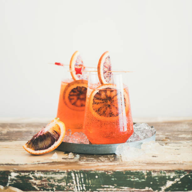 istock Spritz alcohol cocktail drink with blood orange, square crop 1016052240