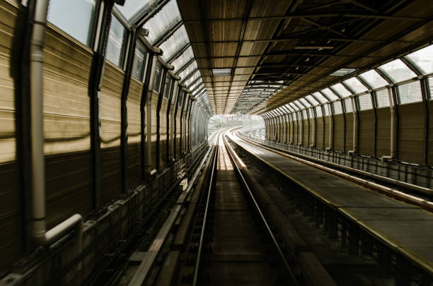 istock Motion effect of special design bridge Malaysian Mass Rapid Transit railway 1016052396