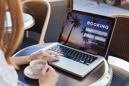 booking online concept, travel planning