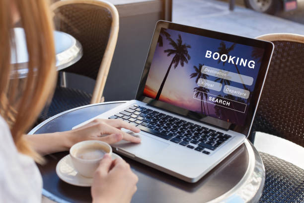 booking online concept, travel booking online concept, travel planning airline website stock pictures, royalty-free photos & images: Savings