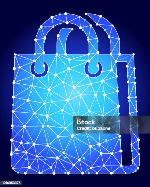 Baag Vector Pattern Shopping Bag Blue Triangle Node Vector Pattern Stock Illustration ...