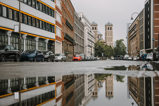 Street and reflection in Cologne, Germany