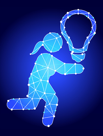 Chasing Idea Blue Triangle Node Vector Pattern Stock Illustration ...