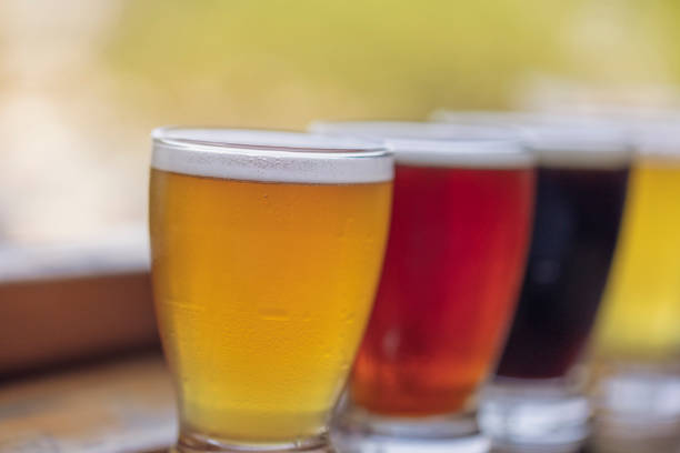 istock A look at a four beer flight which contains stout, IPA, red and lager beers. 1016069968