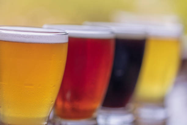 istock A look at a four beer flight which contains stout, IPA, red and lager beers. 1016069970