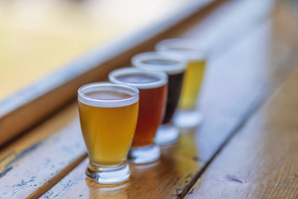 istock A look at a four beer flight which contains stout, IPA, red and lager beers. 1016070004