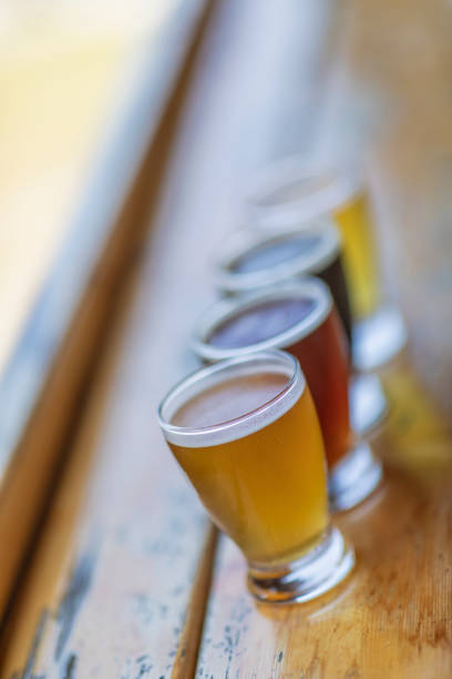 istock A look at a four beer flight which contains stout, IPA, red and lager beers. 1016070034