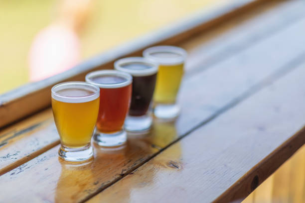 istock A look at a four beer flight which contains stout, IPA, red and lager beers. 1016070054