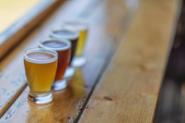 istock A look at a four beer flight which contains stout, IPA, red and lager beers. 1016070060
