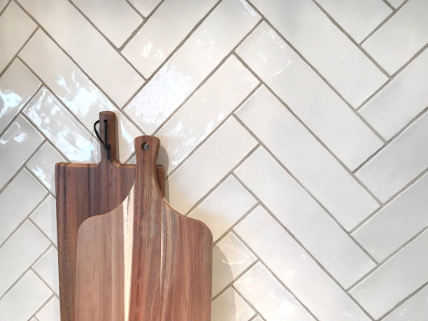 Kitchen Butcher Block Herringbone kitchen backsplash herringbone stock pictures, royalty-free photos & images