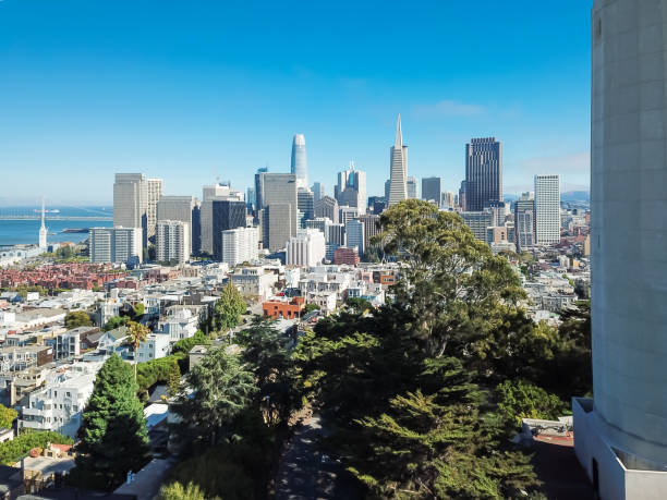 istock Aerial view Coit Tower, financial district, Bay Bridge San Francisco 1016073628