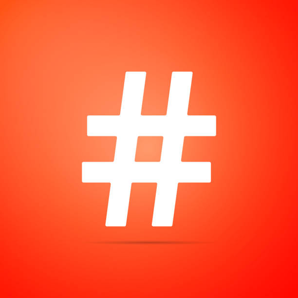istock Hashtag icon isolated on orange background. Social media symbol. Modern UI website navigation. Flat design. Vector Illustration 1016077026
