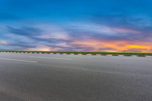 istock Asphalt road with sky clouds landscape 1016083692