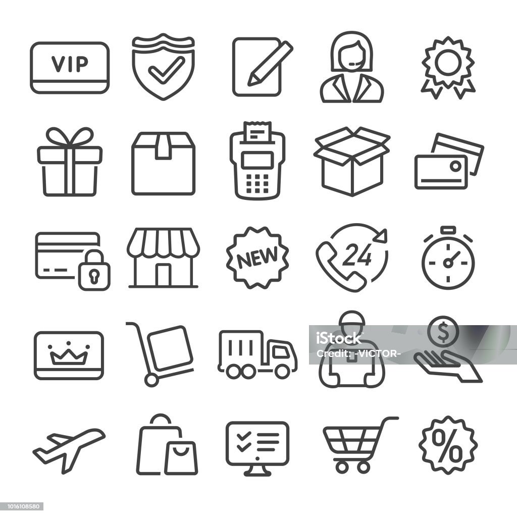 Shopping and Shipping Icons - Smart Line Series Shopping, Shipping, Point Of Sale stock vector