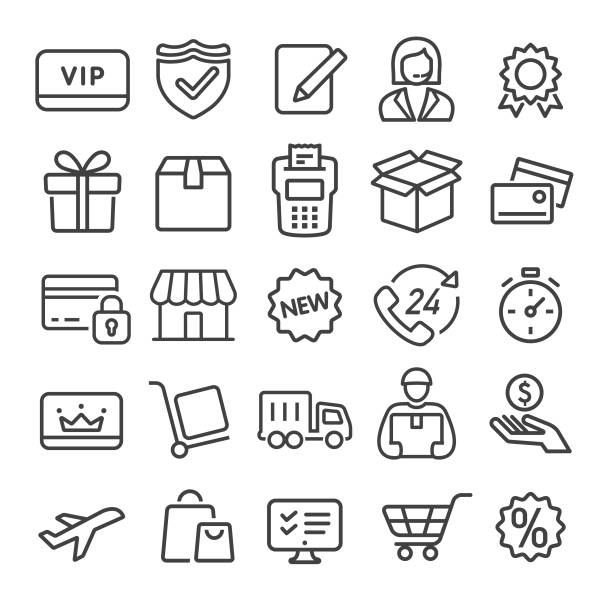 Shopping and Shipping Icons - Smart Line Series Shopping, Shipping, assistant icon stock illustrations