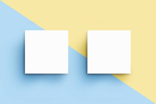 istock Square Business Card Mock-up Template 1016116594