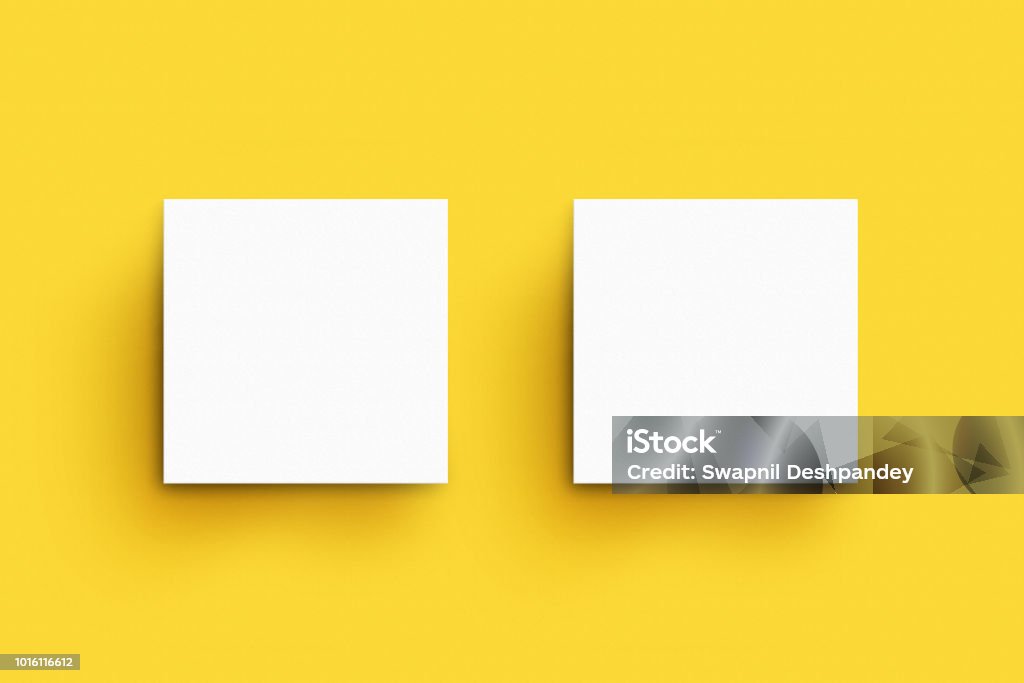 Square Business Card Mock-up Template Square business card mock up template for design presentation Business Card Stock Photo