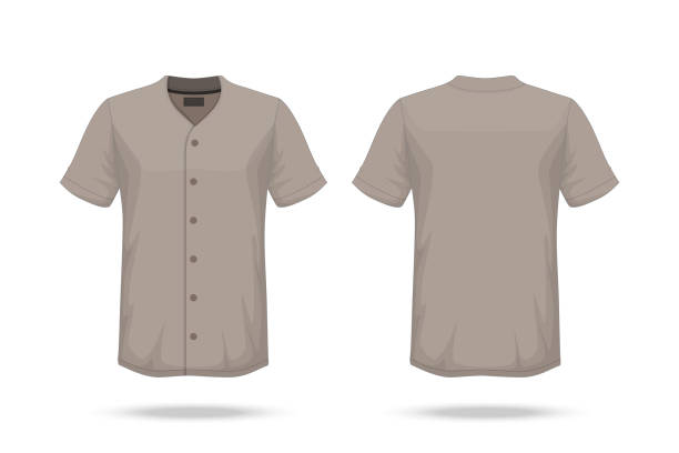 istock Specification Baseball T Shirt Mockup  isolated on white background , Blank space on the shirt for the design and placing elements or text on the shirt , blank for printing , vector illustration 1016119834