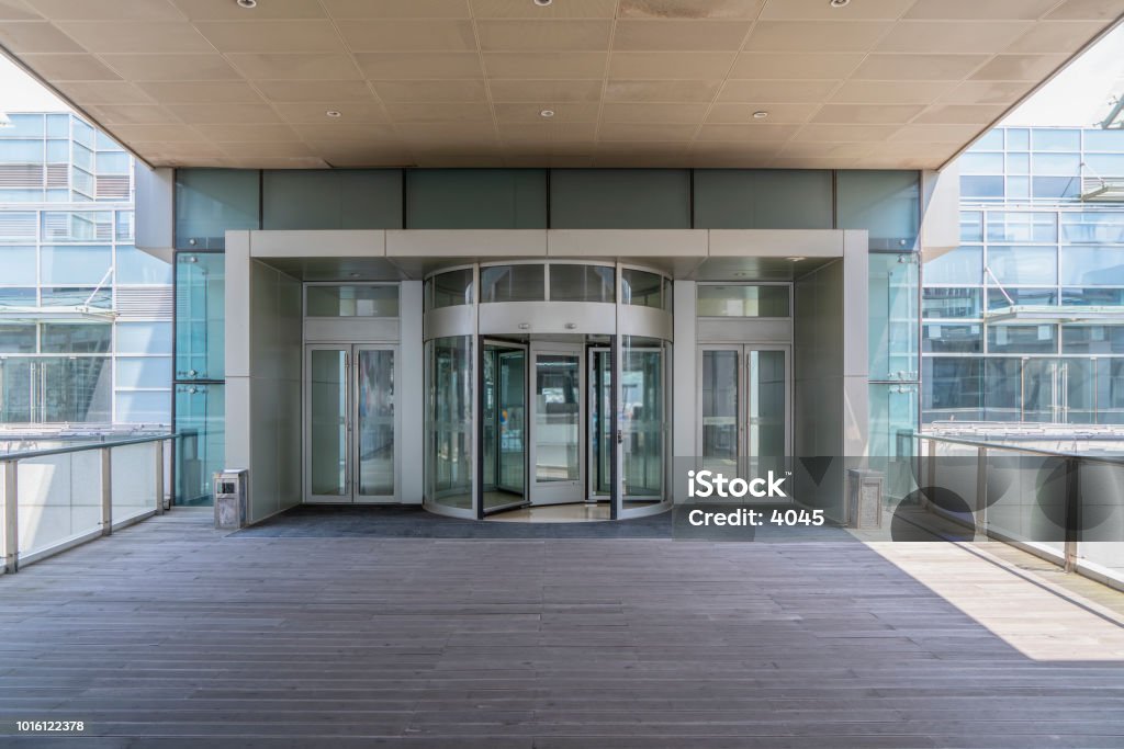 Commercial building entrance Hospital Stock Photo