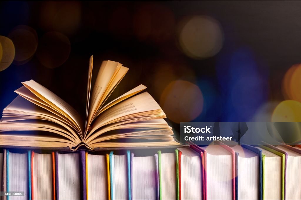 School. Books collection  isolated on  background. Book Stock Photo