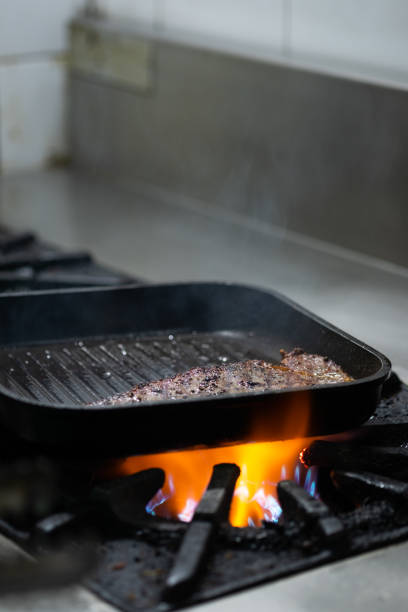 istock Red Raw Steak Sirloin against on a pan 1016134466