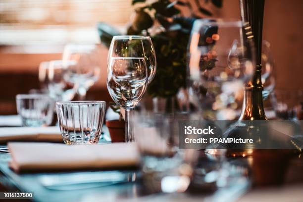 Wedding Dinner Table Stock Photo - Download Image Now - Restaurant, Place Setting, Luxury