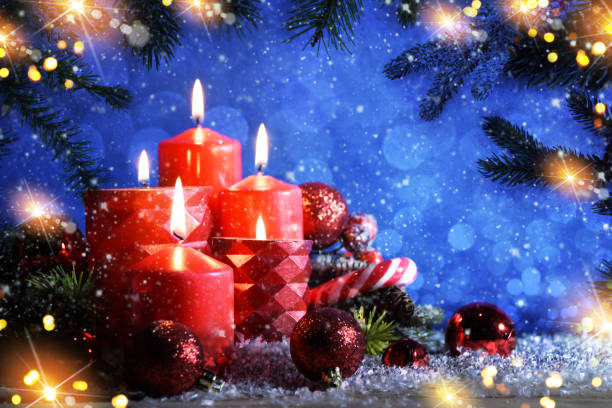 istock Holiday Christmas background with snow and bokeh 1016137602