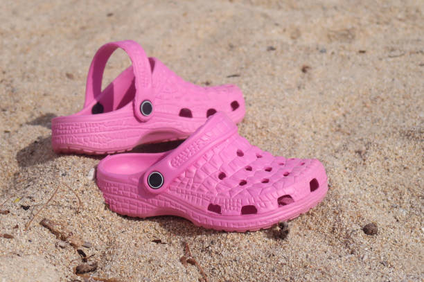 istock Pink kids beach sandals 1016138630