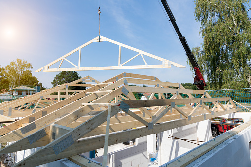 Construction Site, Roof Framework, House
