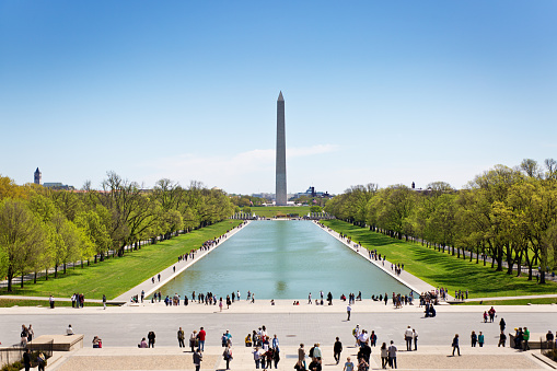 The Washington Monument, a popular tourists attraction. Washington DC, USA.