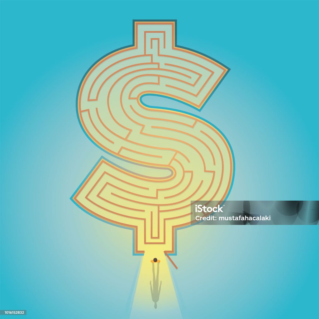 Dollar Labyrinthe - clipart vectoriel de Labyrinthe libre de droits