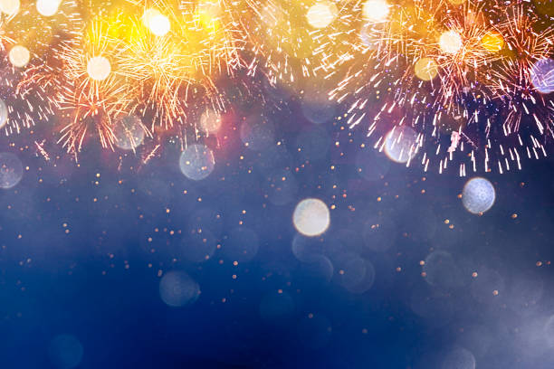 istock Fireworks at New Year and copy space - abstract holiday background 1016173396