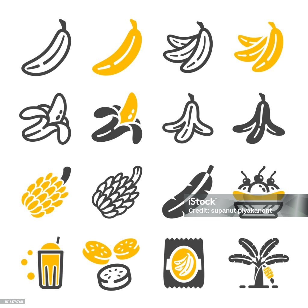 banana icon banana icon set Banana stock vector