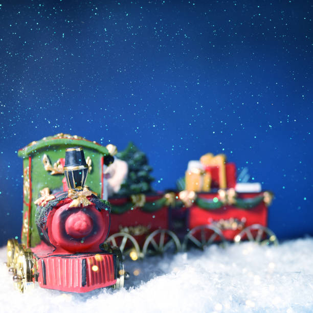 istock Christmas Holiday background with train 1016181640