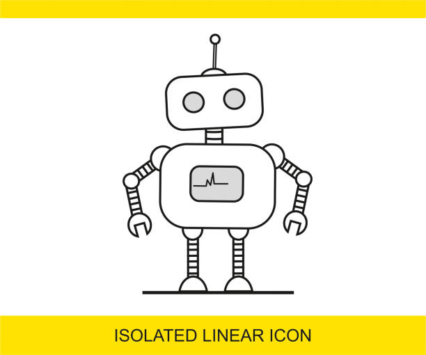 ilustraciones, imágenes clip art, dibujos animados e iconos de stock de icono de robot - robot