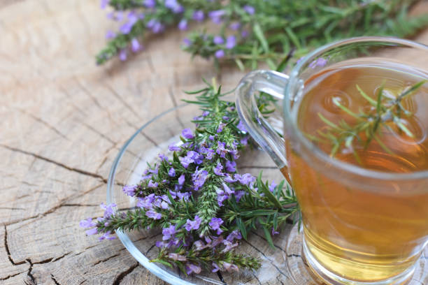 istock Cup of  fresh natural tea on wooden table 1016187136