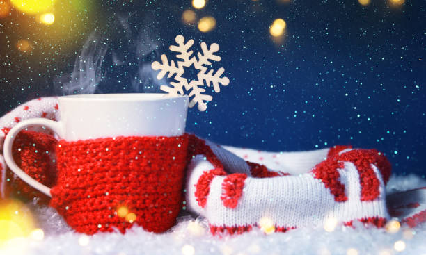 istock Hot cup, Christmas holiday background 1016190058