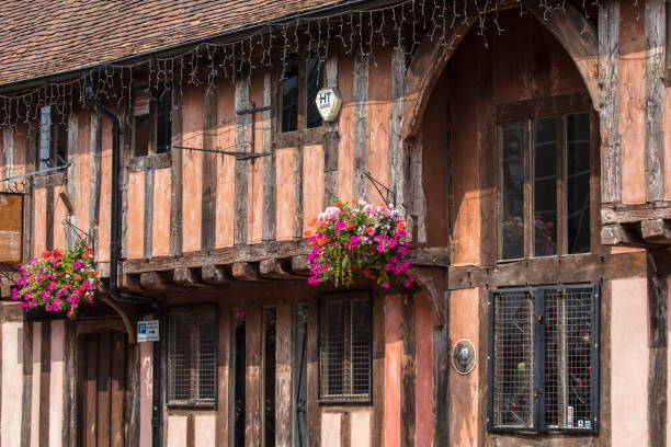 Coventry, UK - July 26th 2018: An example of the beautiful medieval timber-framed architecture on the historic Spon Street in Coventry, UK.