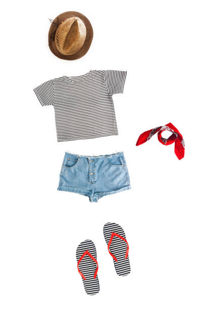 istock woman clothes collage on white, flat lay, top view 1016204746